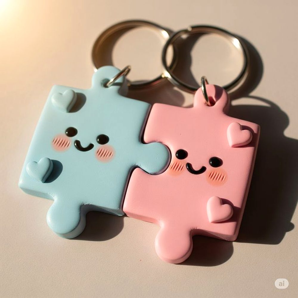 Handmade Air Dry Clay Keychain