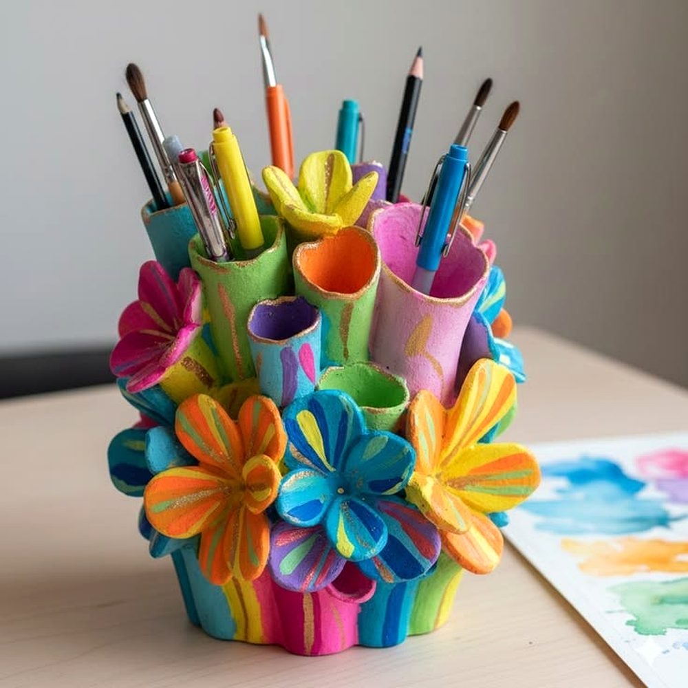 Handmade Foam Clay Pen and Pencil Holder