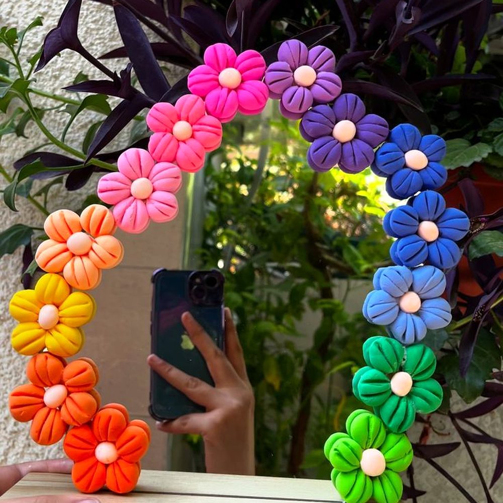 Handmade Foam Clay Mirror Frame