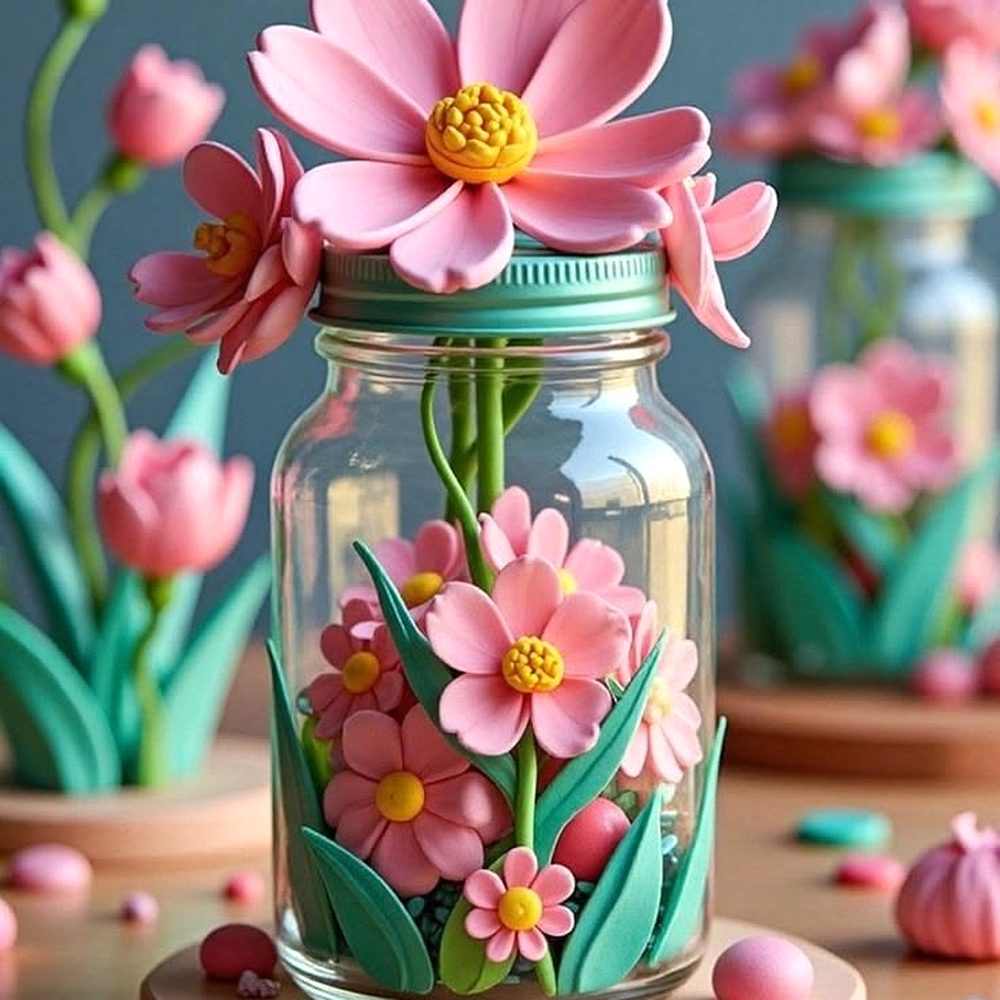 Handmade Foam Clay Decorative Jar